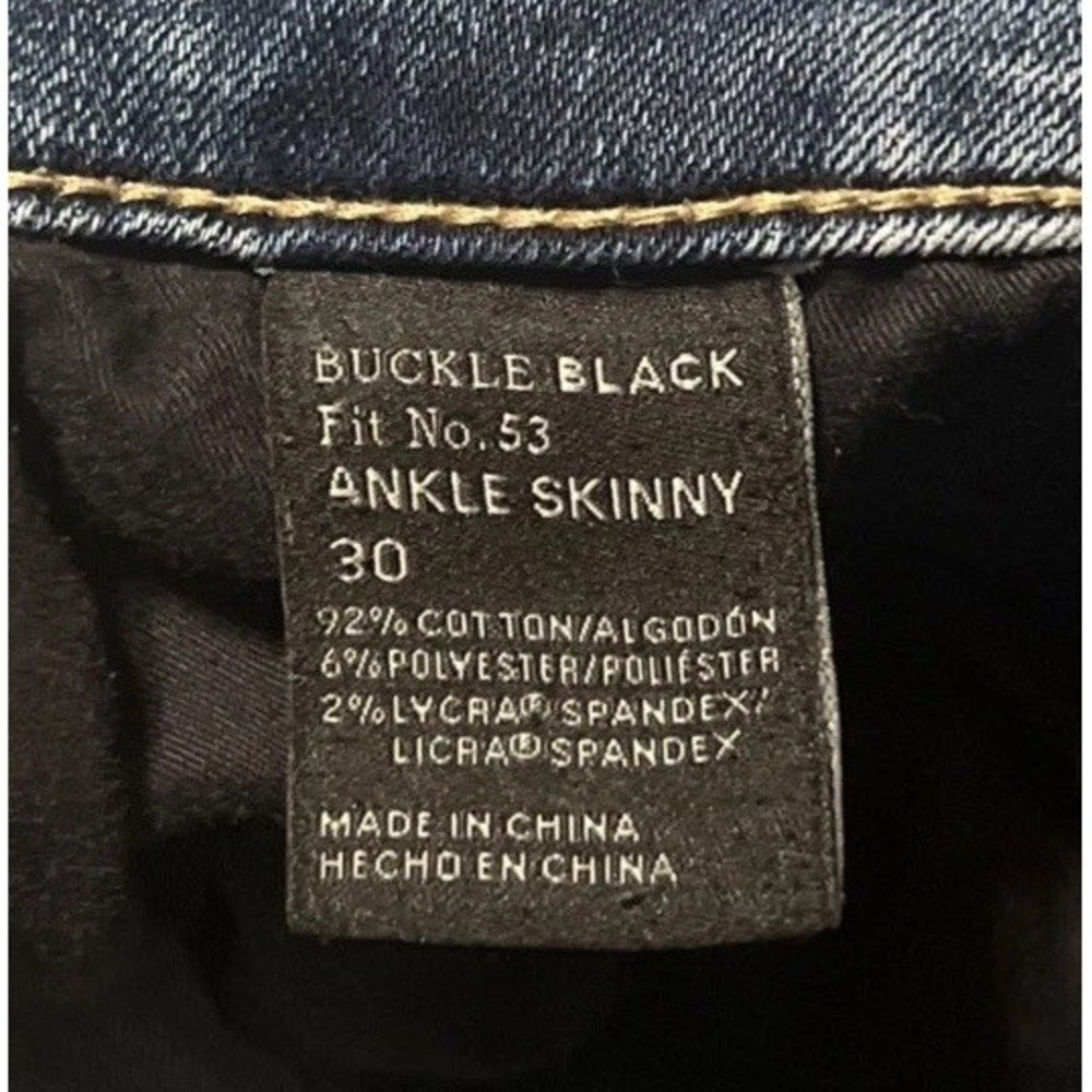 Buckle Black Fit No. 53 Skinny Stretch Mid Rise Distressed Jeans SZ 30 (32x26) - Picture 5 of 16